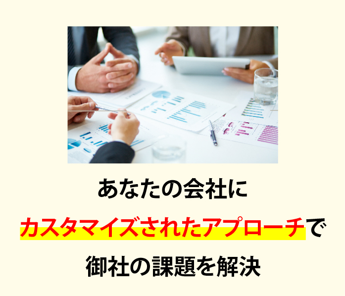 あなたの会社にカスタマイズされたアプローチで御社の課題を解決